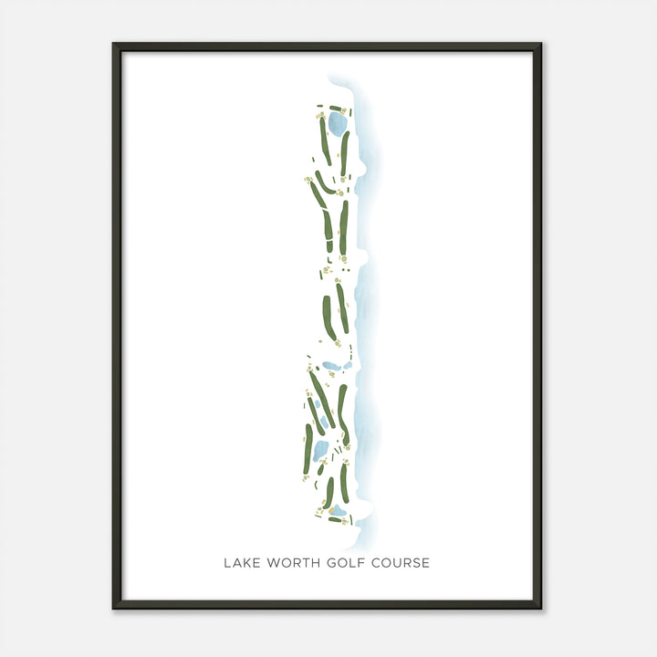 Print of Lake Worth Golf Course Modern Map