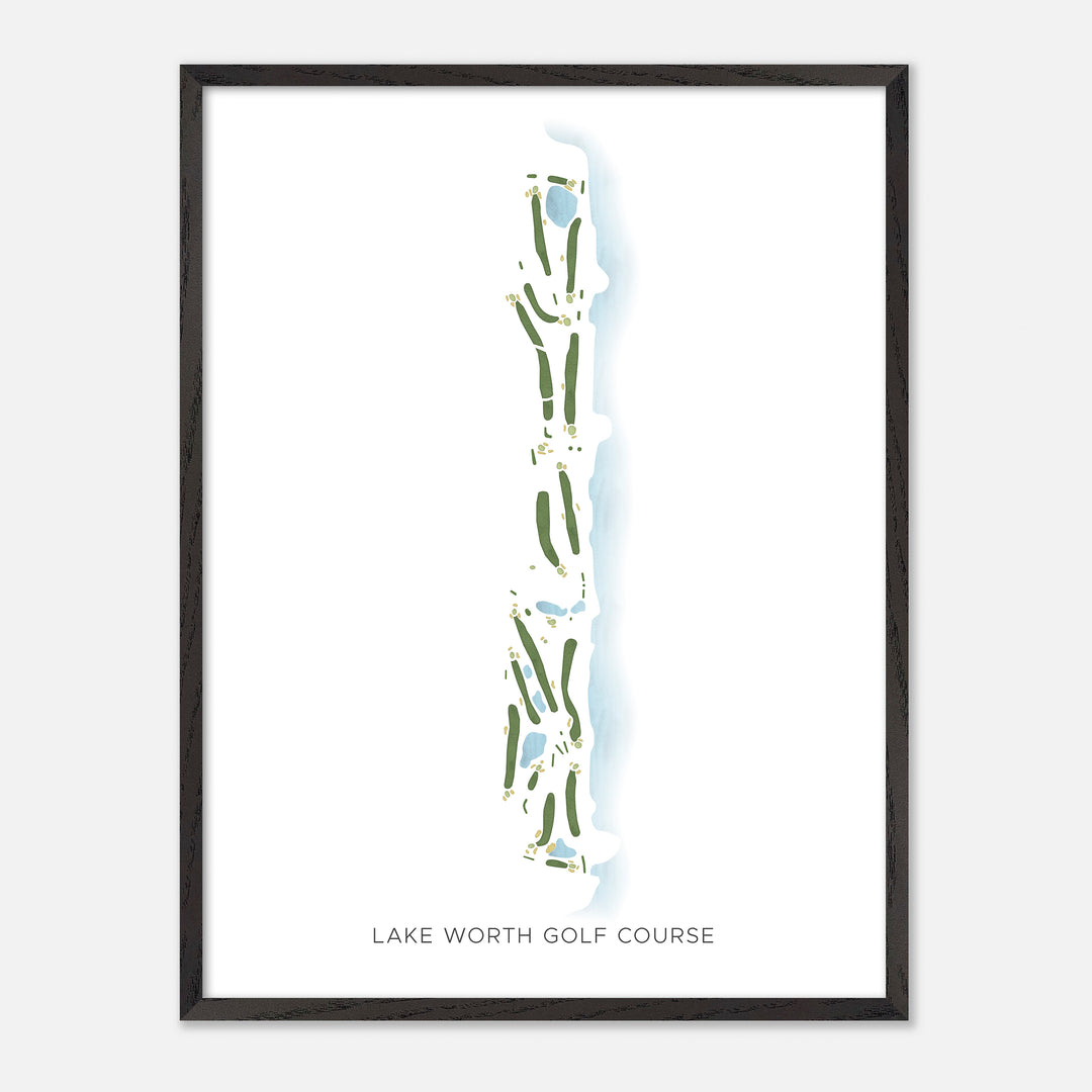 Print of Lake Worth Golf Course Modern Map
