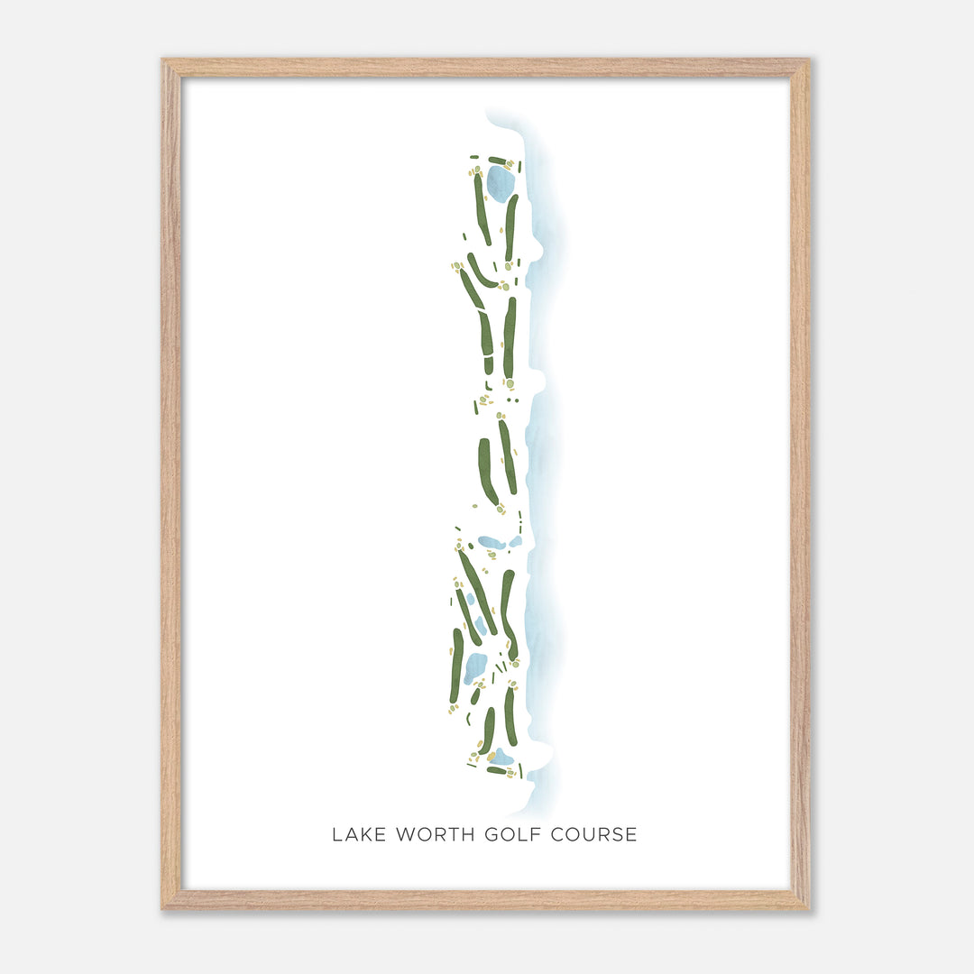 Print of Lake Worth Golf Course Modern Map