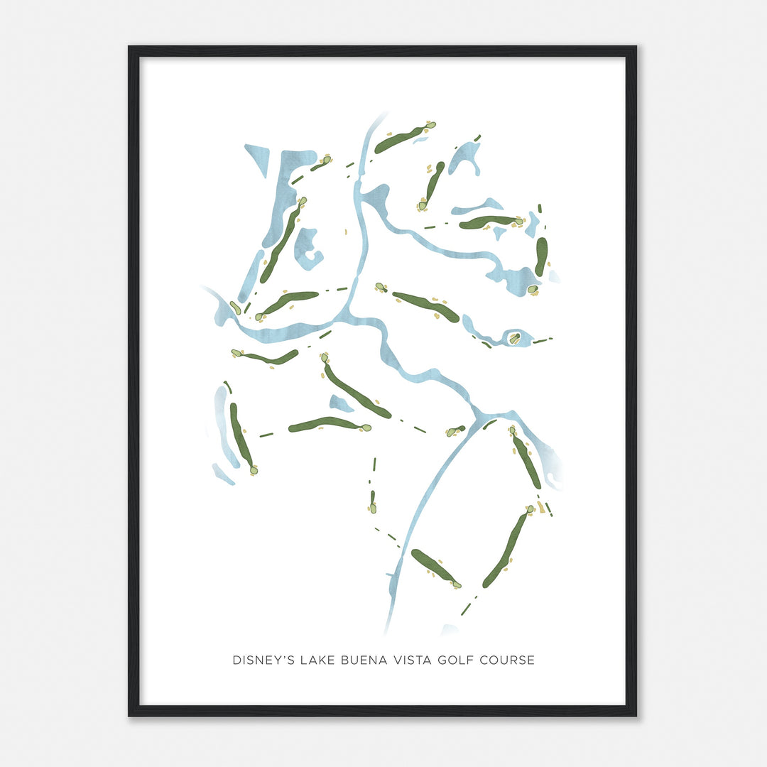 Print of Disney'S Lake Buena Vista Golf Course Modern Map