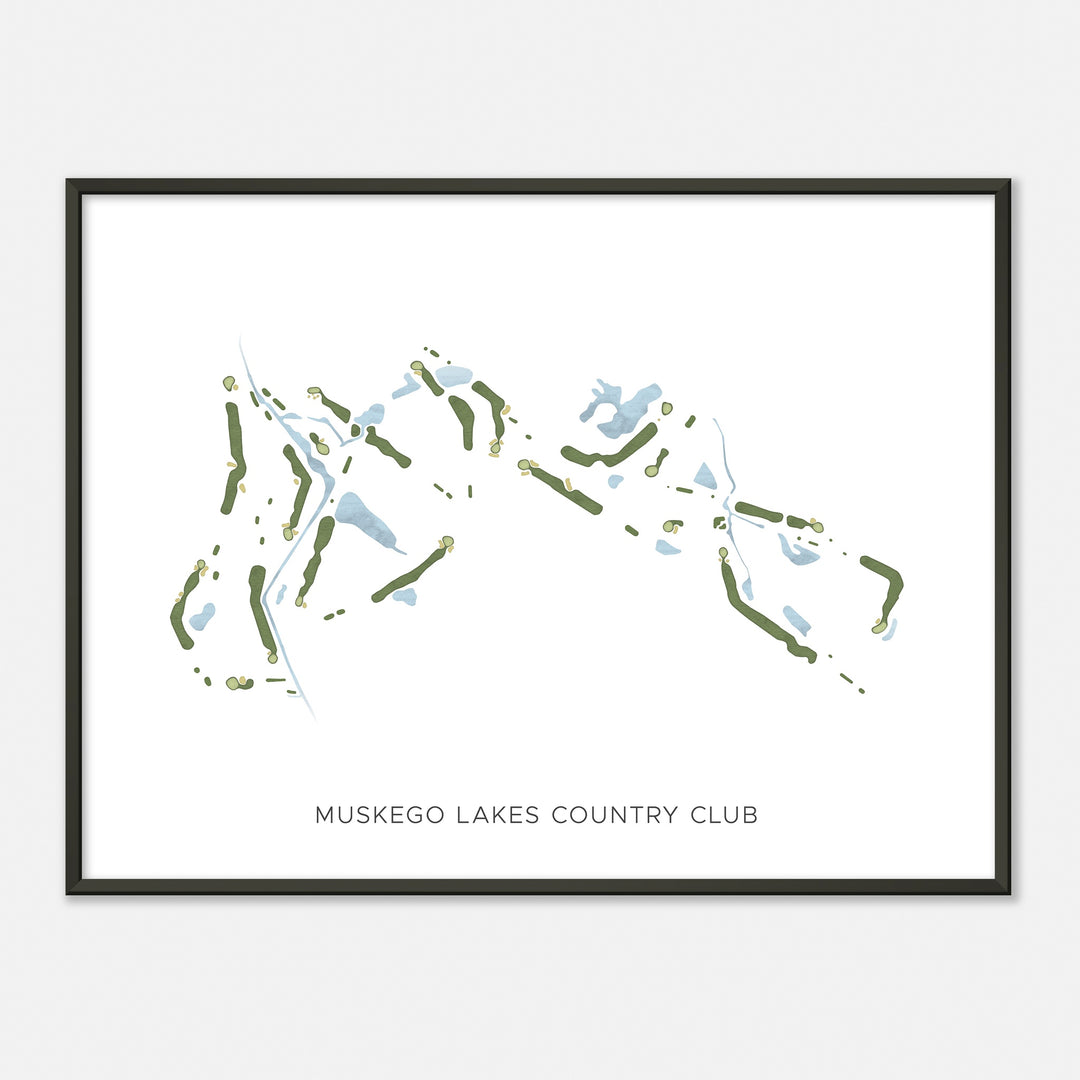 Print of Muskego Lakes Country Club Modern Map