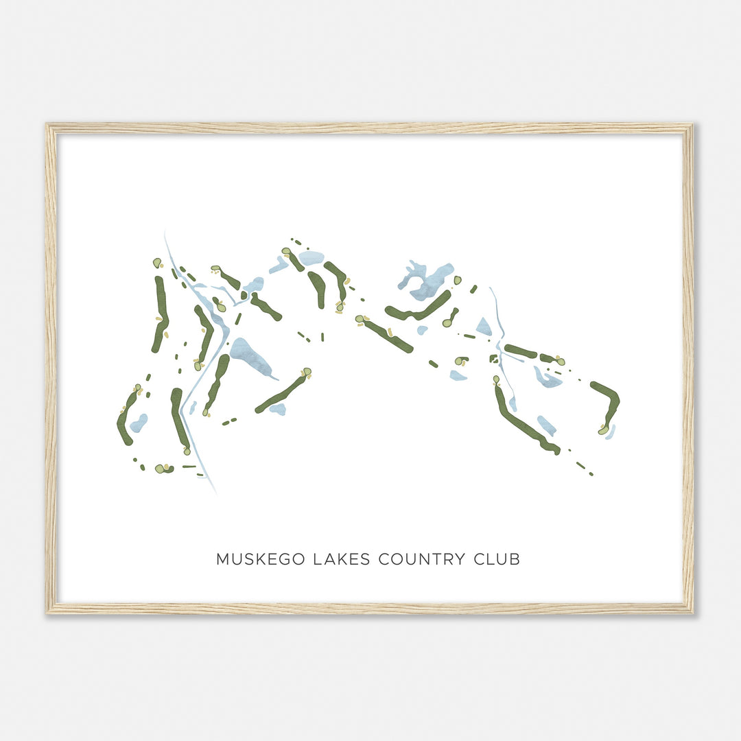 Print of Muskego Lakes Country Club Modern Map