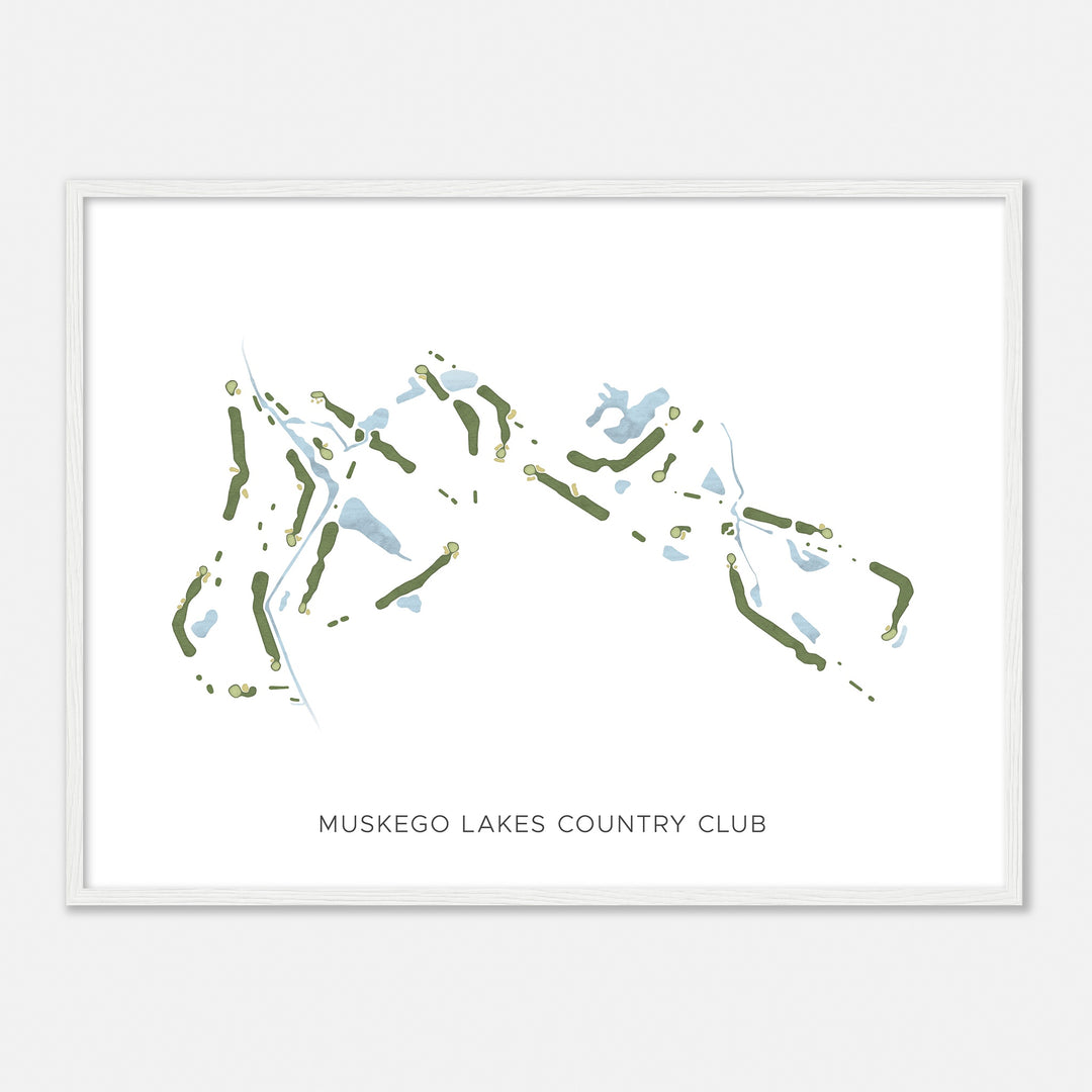 Print of Muskego Lakes Country Club Modern Map