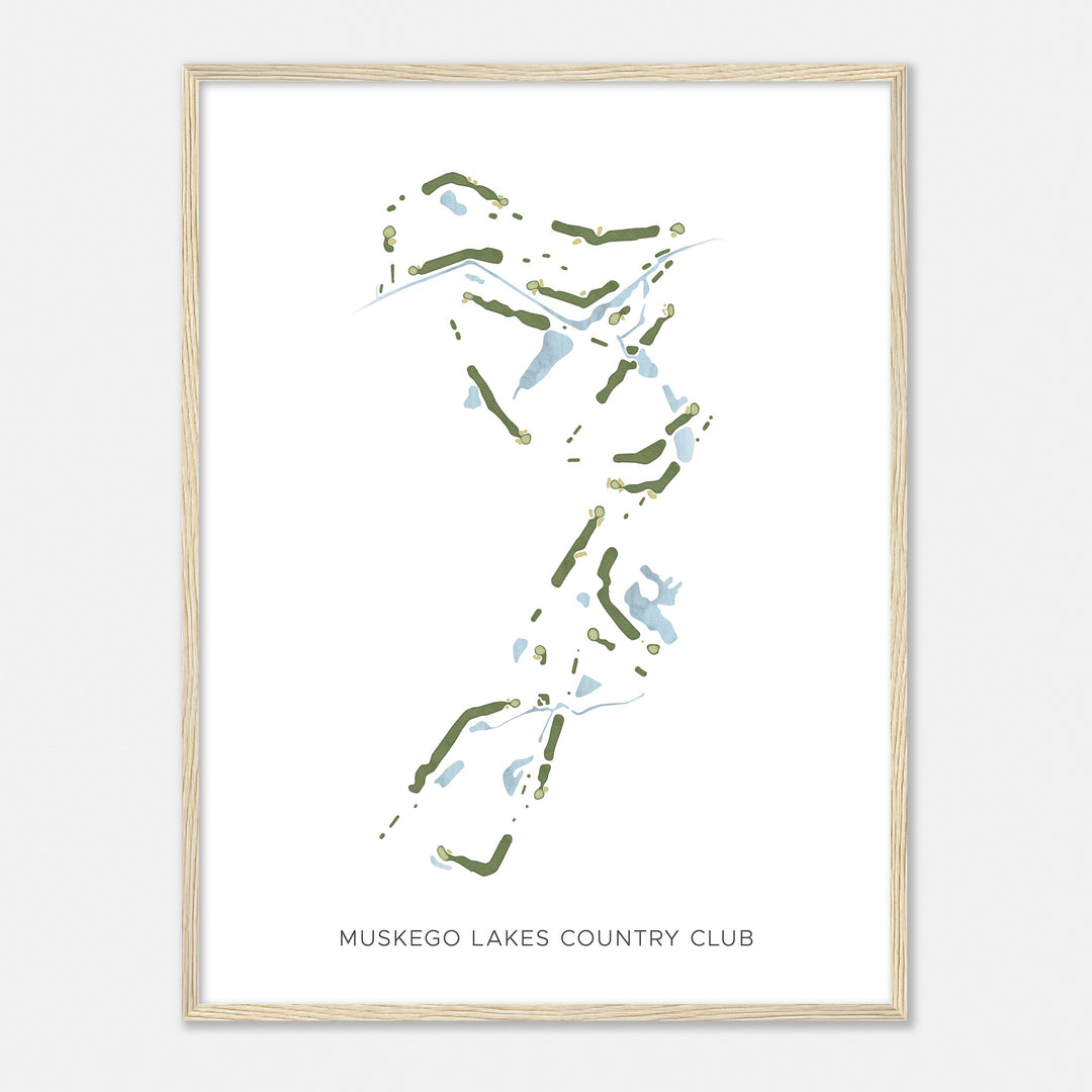 Print of Muskego Lakes Country Club Modern Map