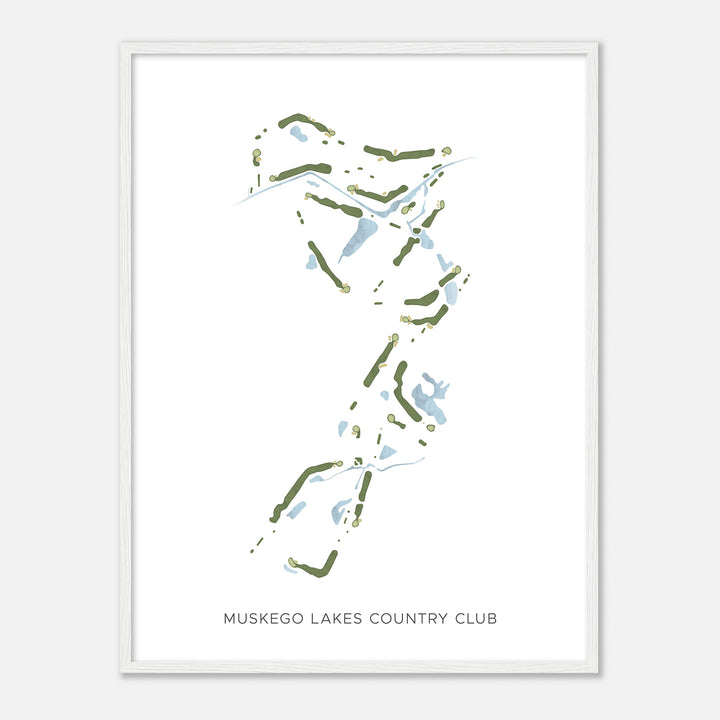 Print of Muskego Lakes Country Club Modern Map