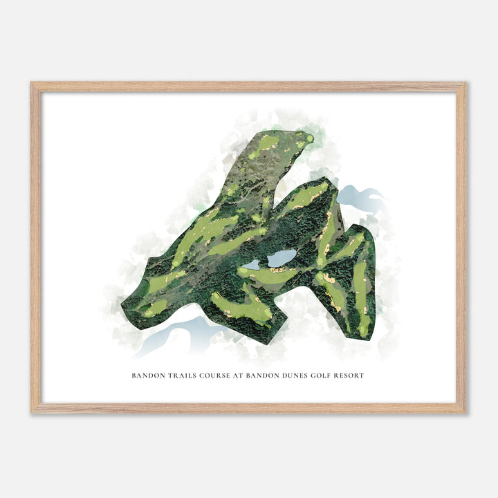 Print of Bandon Trails Course At Bandon Dunes Golf Resort Classic Map