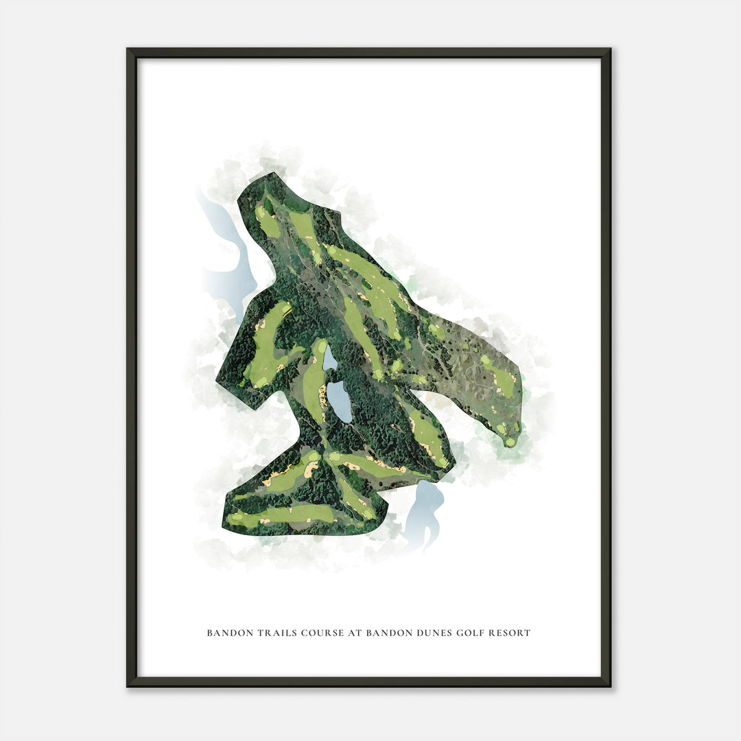 Print of Bandon Trails Course At Bandon Dunes Golf Resort Classic Map