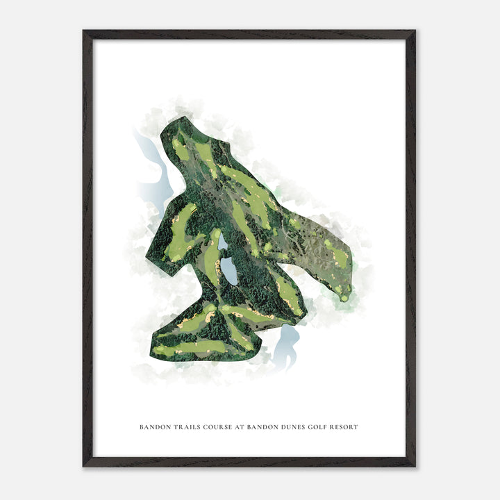 Print of Bandon Trails Course At Bandon Dunes Golf Resort Classic Map