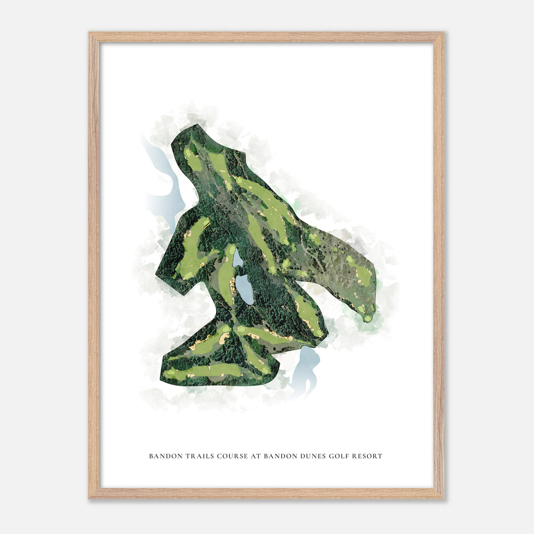 Print of Bandon Trails Course At Bandon Dunes Golf Resort Classic Map
