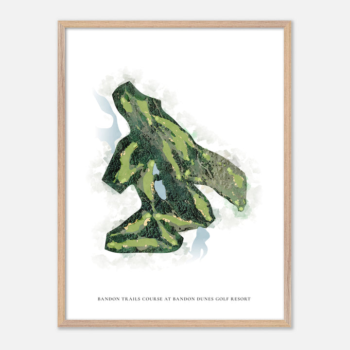Print of Bandon Trails Course At Bandon Dunes Golf Resort Classic Map