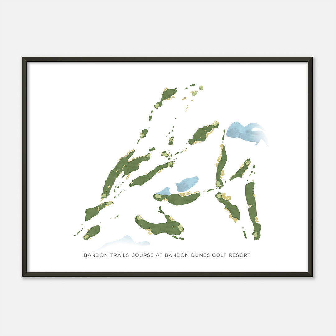 Print of Bandon Trails Course At Bandon Dunes Golf Resort Modern Map