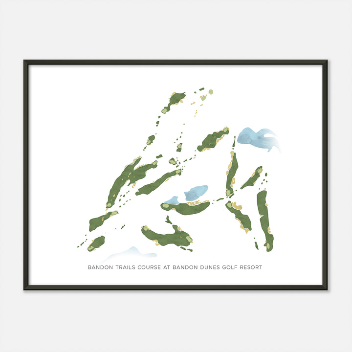 Print of Bandon Trails Course At Bandon Dunes Golf Resort Modern Map