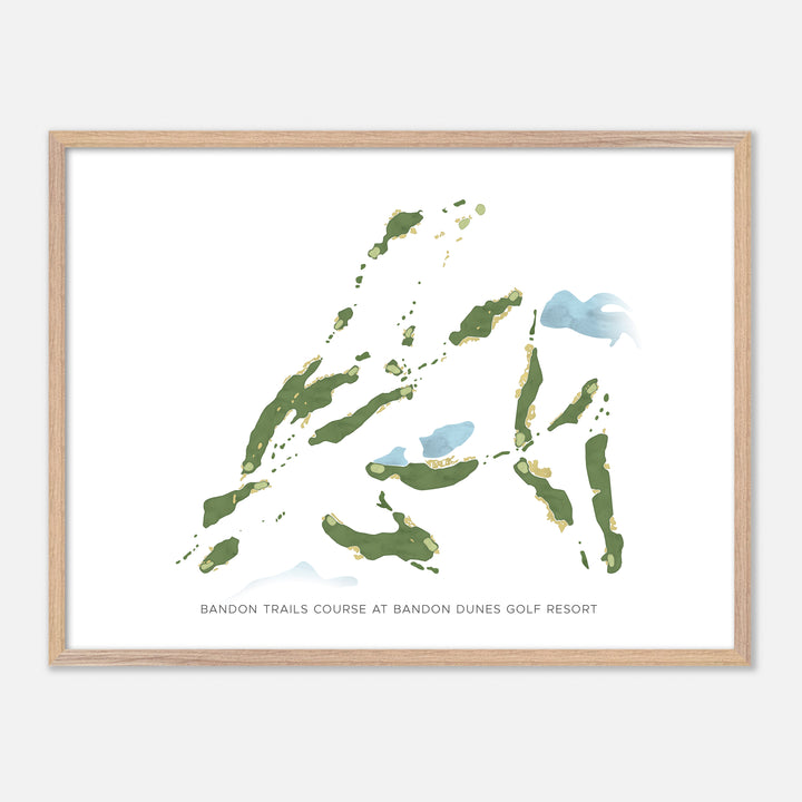 Print of Bandon Trails Course At Bandon Dunes Golf Resort Modern Map
