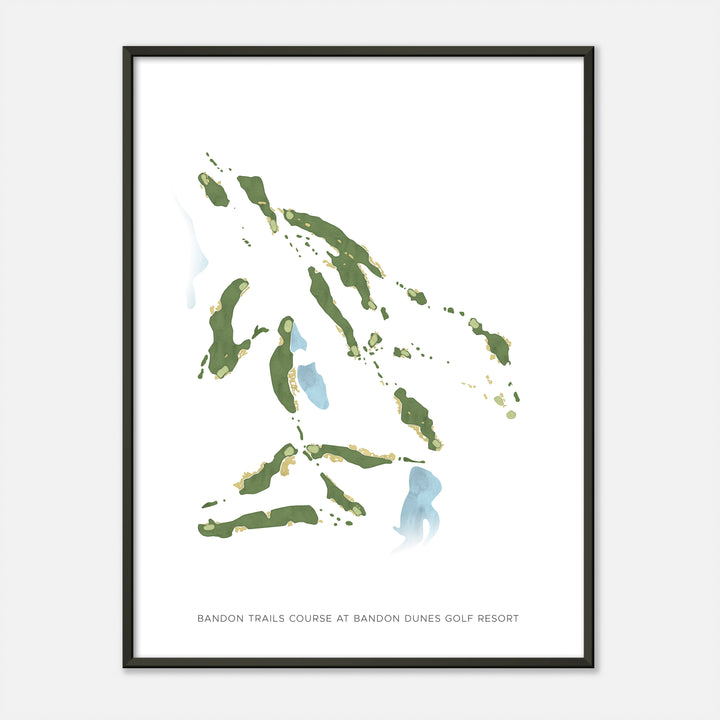 Print of Bandon Trails Course At Bandon Dunes Golf Resort Modern Map