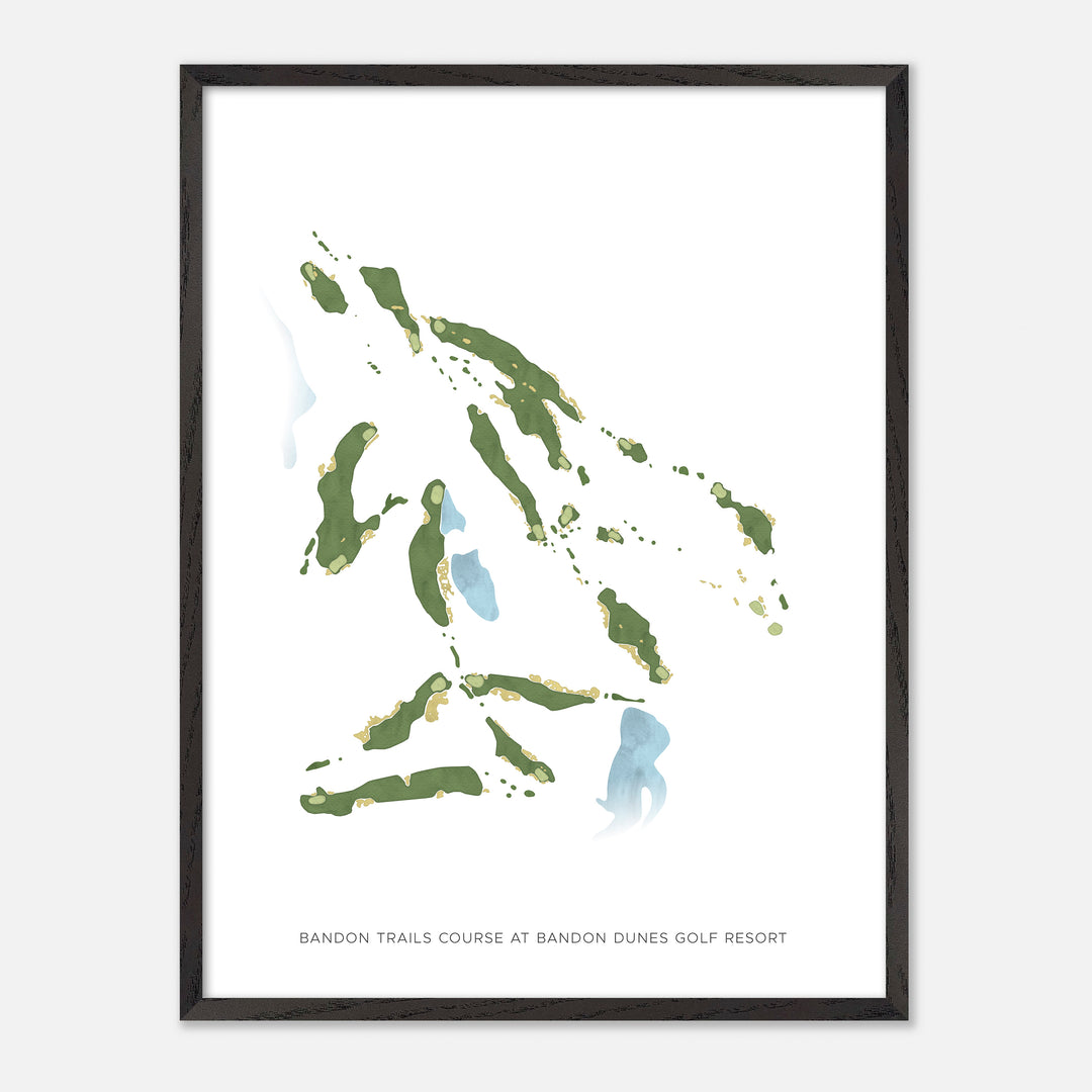 Print of Bandon Trails Course At Bandon Dunes Golf Resort Modern Map