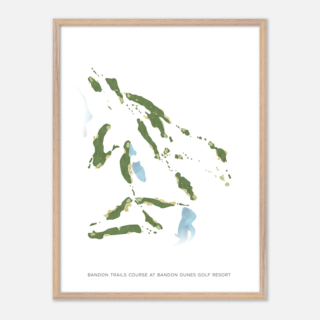 Print of Bandon Trails Course At Bandon Dunes Golf Resort Modern Map