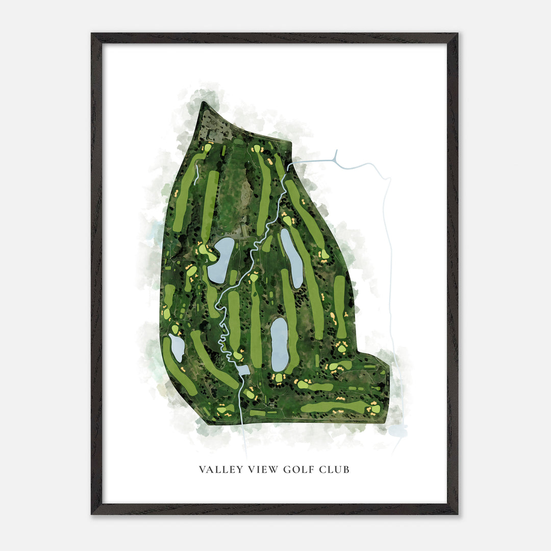 Print of Valley View Golf Club Classic Map