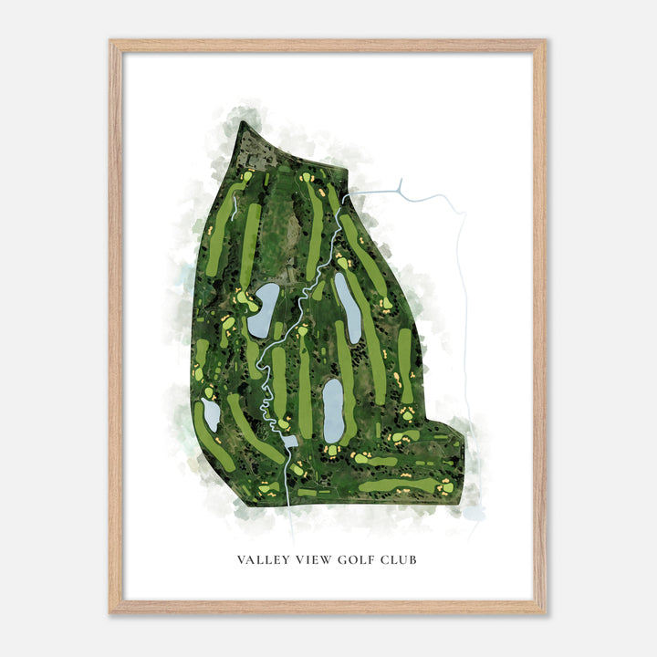 Print of Valley View Golf Club Classic Map