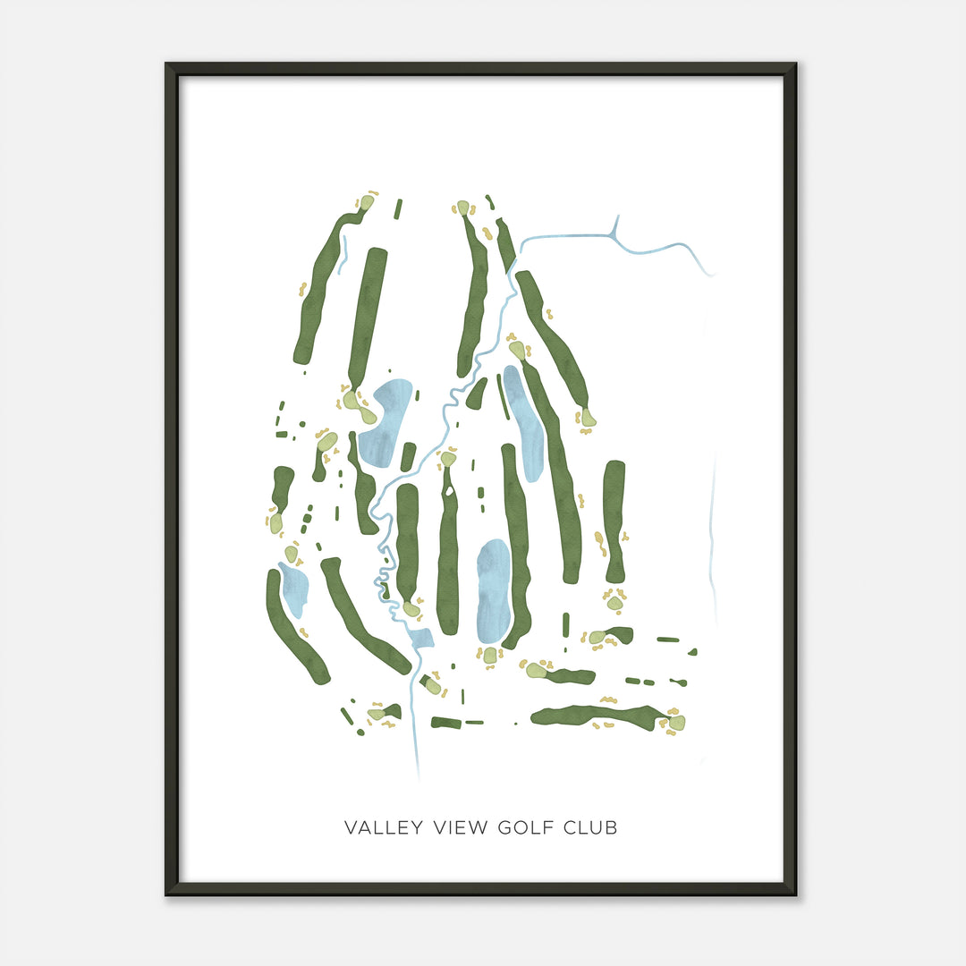 Print of Valley View Golf Club Modern Map