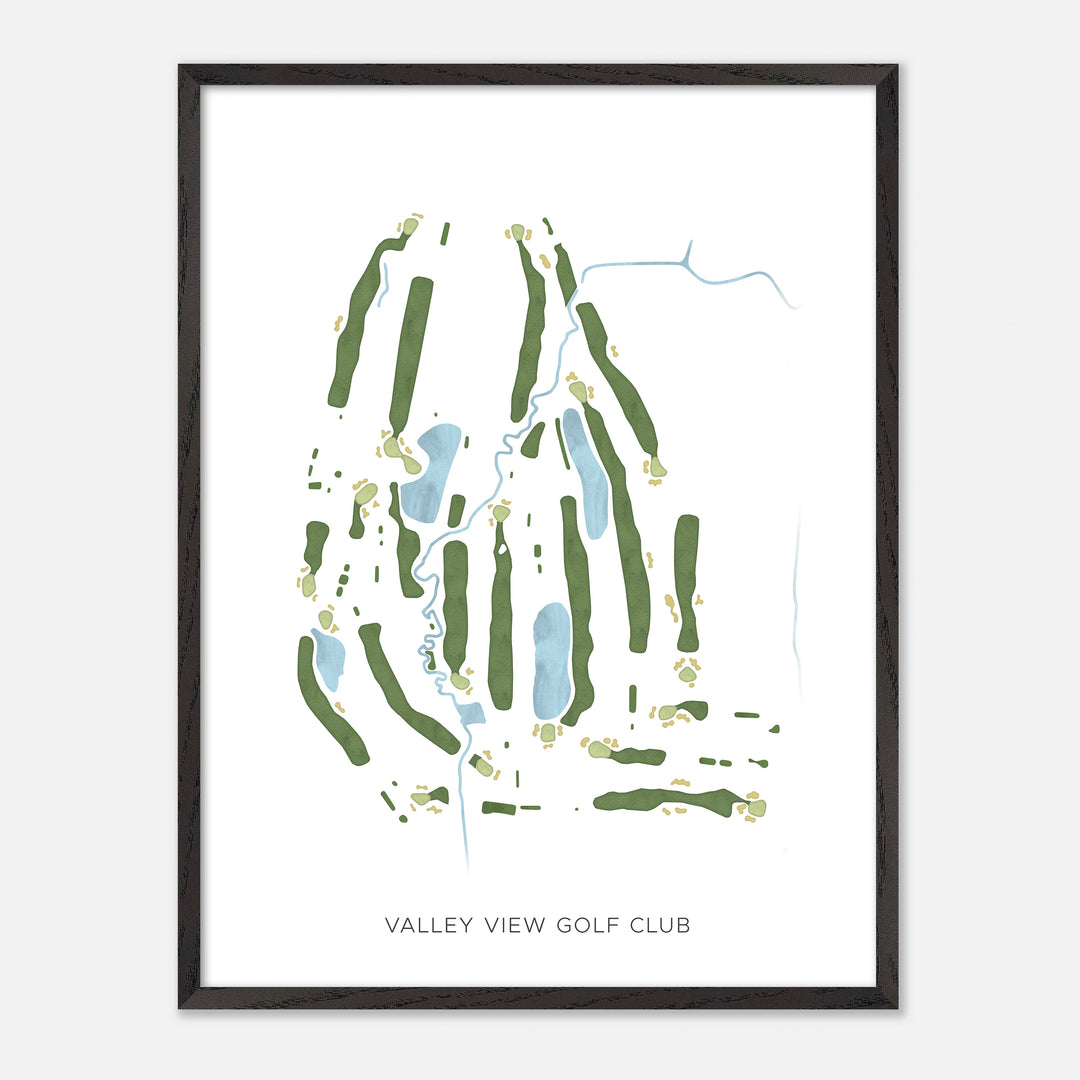 Print of Valley View Golf Club Modern Map