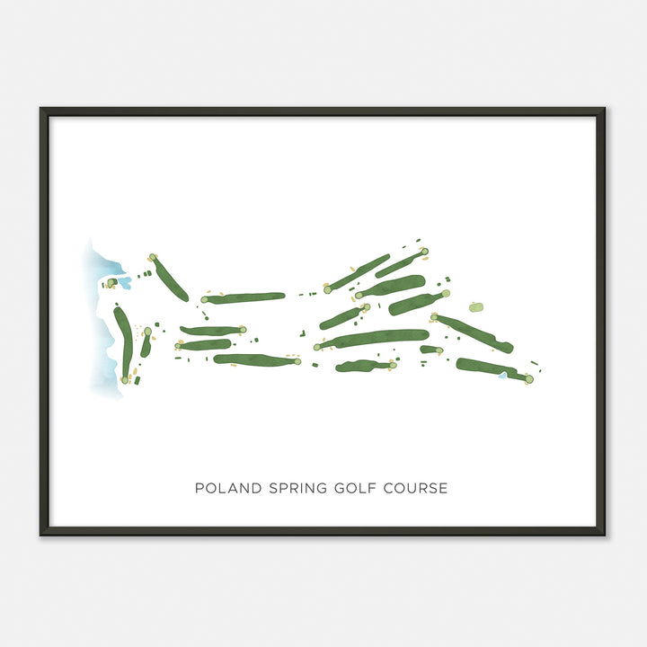 Print of Poland Spring Golf Course Modern Map