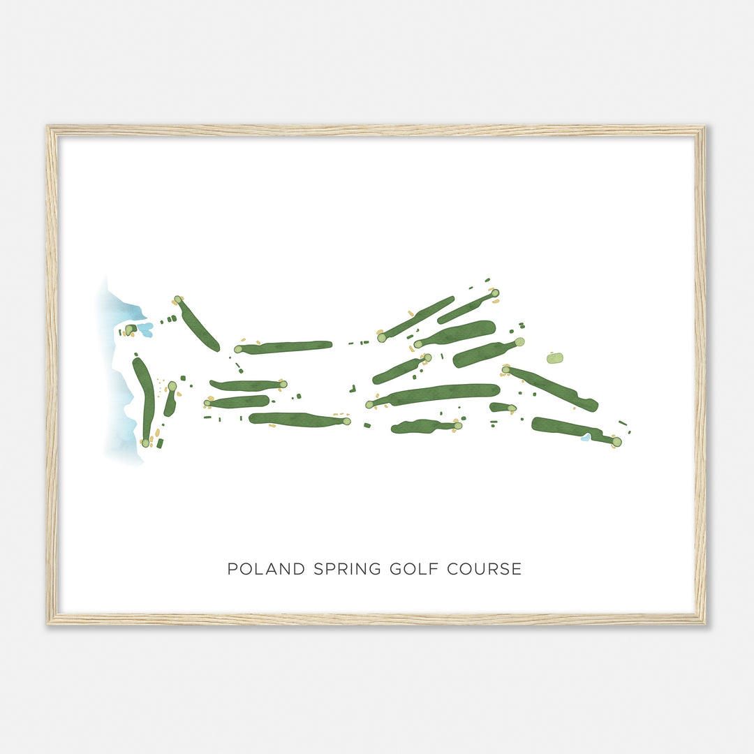 Print of Poland Spring Golf Course Modern Map