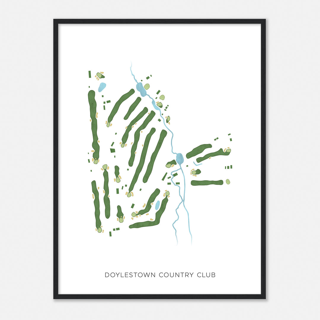 Print of Doylestown Country Club Modern Map