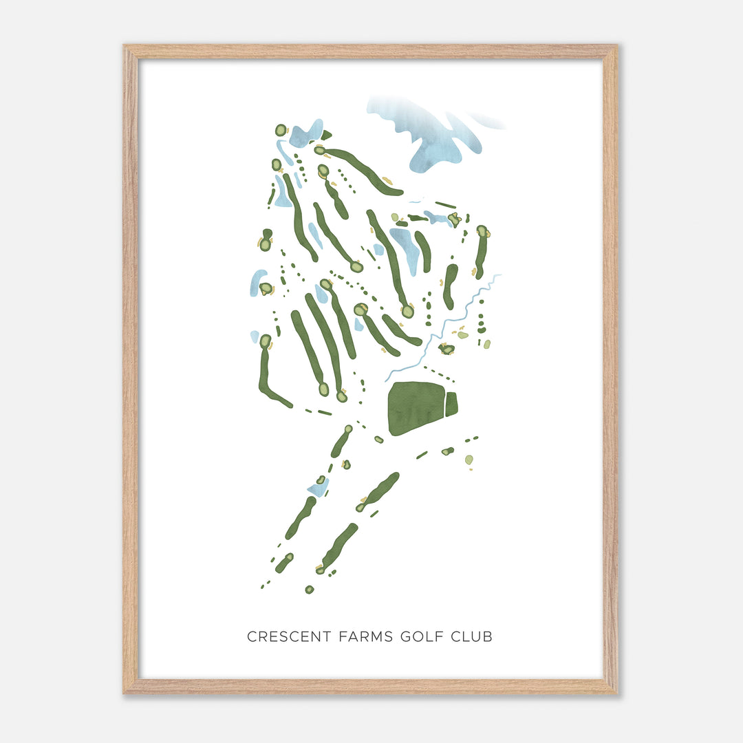 Print of Crescent Farms Golf Club Modern Map