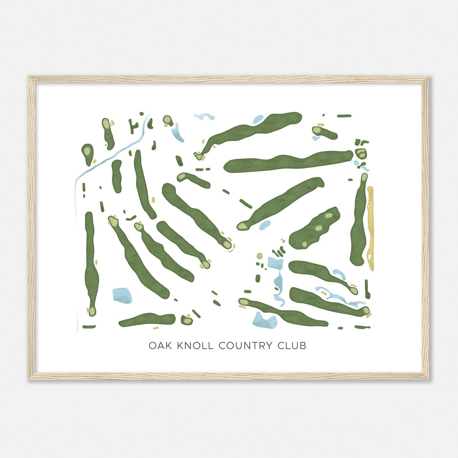 Print of Oak Knoll Country Club Modern Map