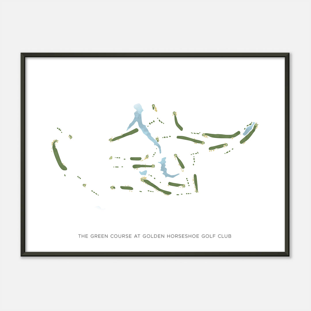 Print of The Green Course At Golden Horseshoe Golf Club Modern Map