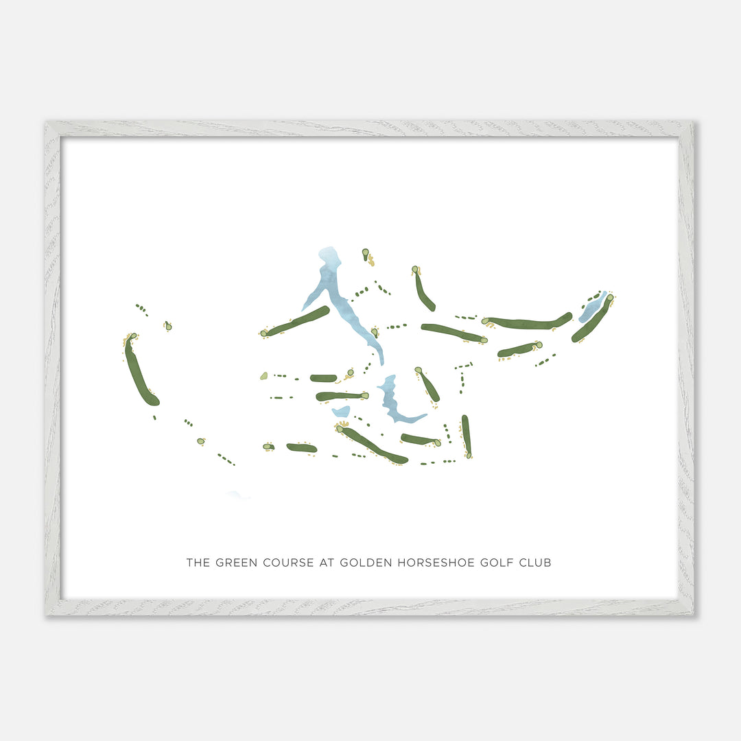 Print of The Green Course At Golden Horseshoe Golf Club Modern Map