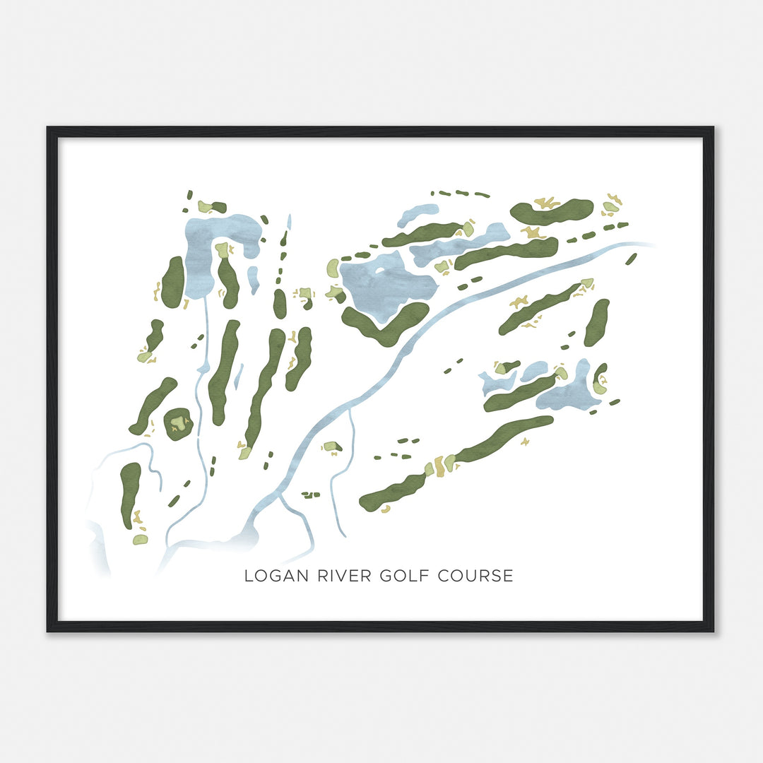 Print of Logan River Golf Course Modern Map