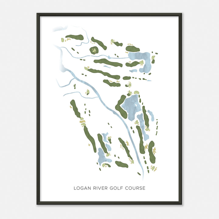 Print of Logan River Golf Course Modern Map