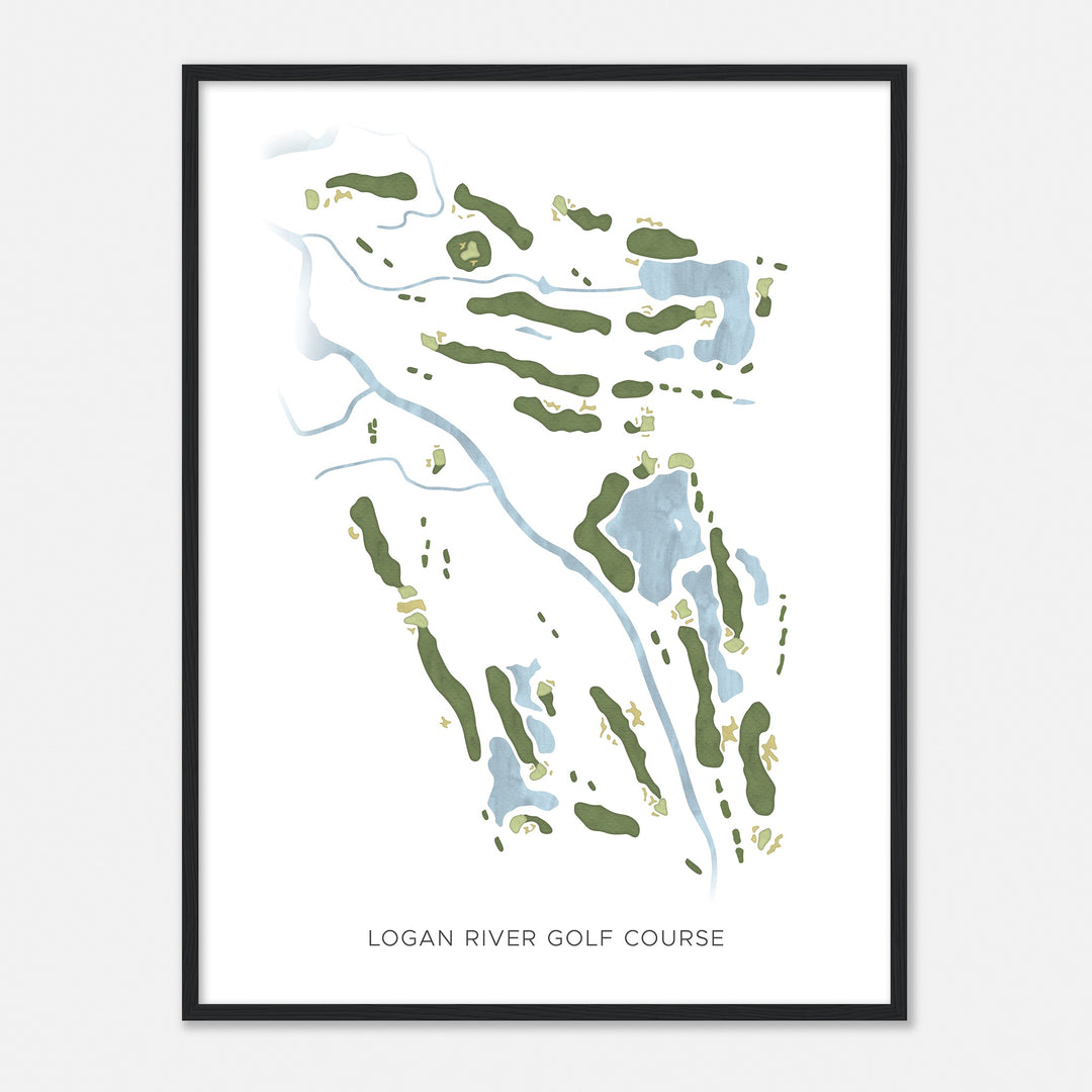 Print of Logan River Golf Course Modern Map