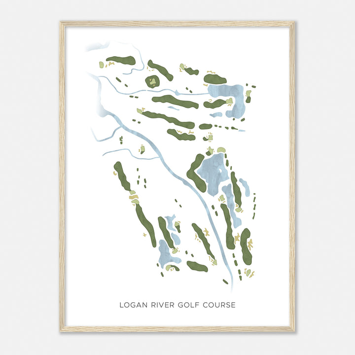 Print of Logan River Golf Course Modern Map