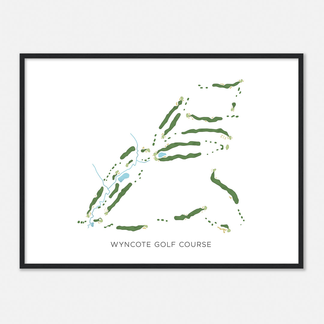 Print of Wyncote Golf Course Modern Map