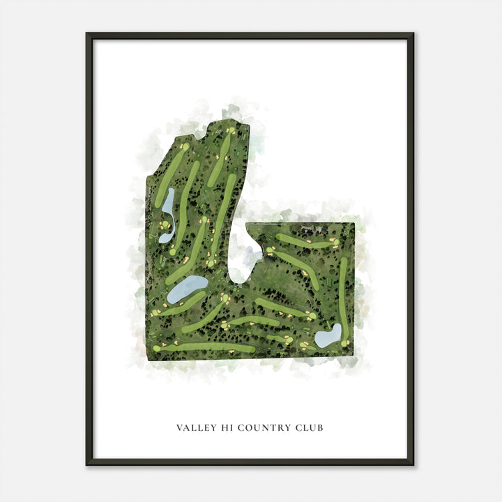 Print of Valley Hi Country Club Classic Map