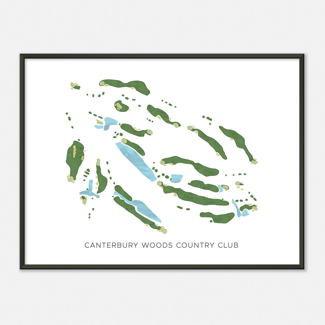 Print of Canterbury Woods Country Club Modern Map