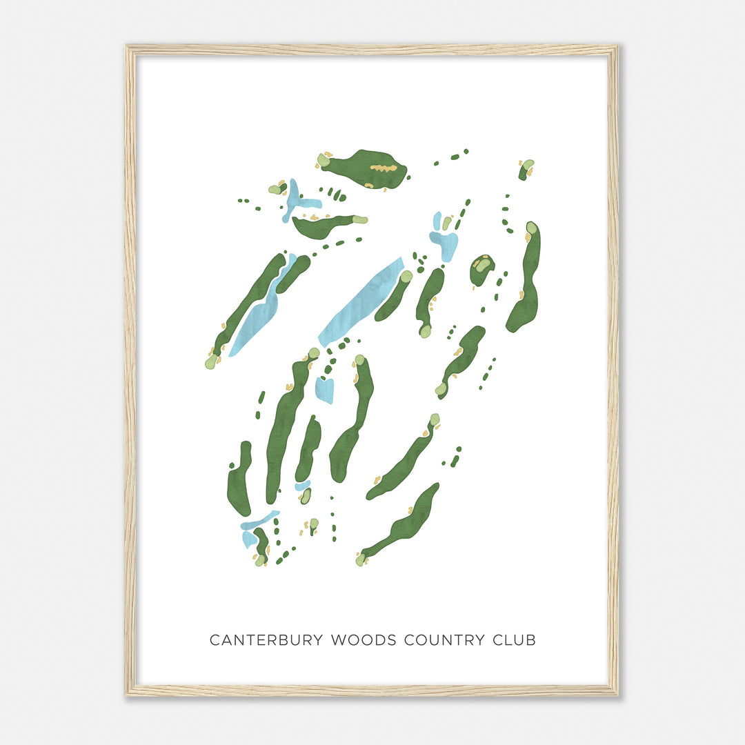 Print of Canterbury Woods Country Club Modern Map