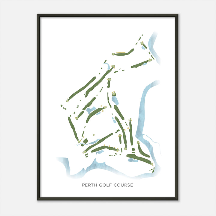 Print of Perth Golf Course Modern Map