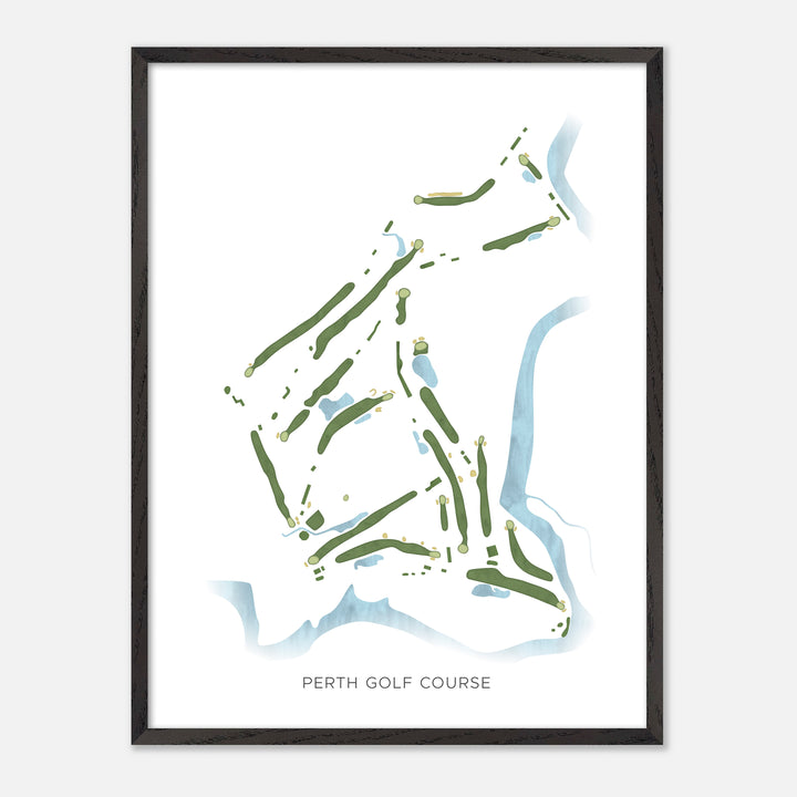 Print of Perth Golf Course Modern Map