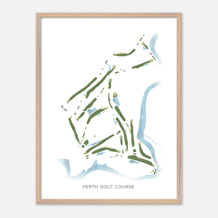 Print of Perth Golf Course Modern Map