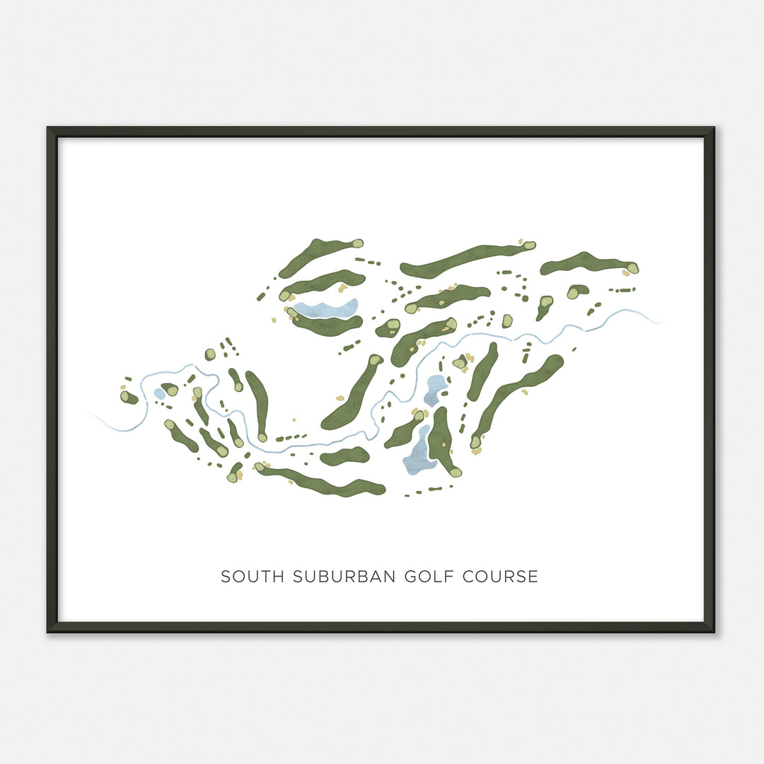 Print of South Suburban Golf Course Modern Map