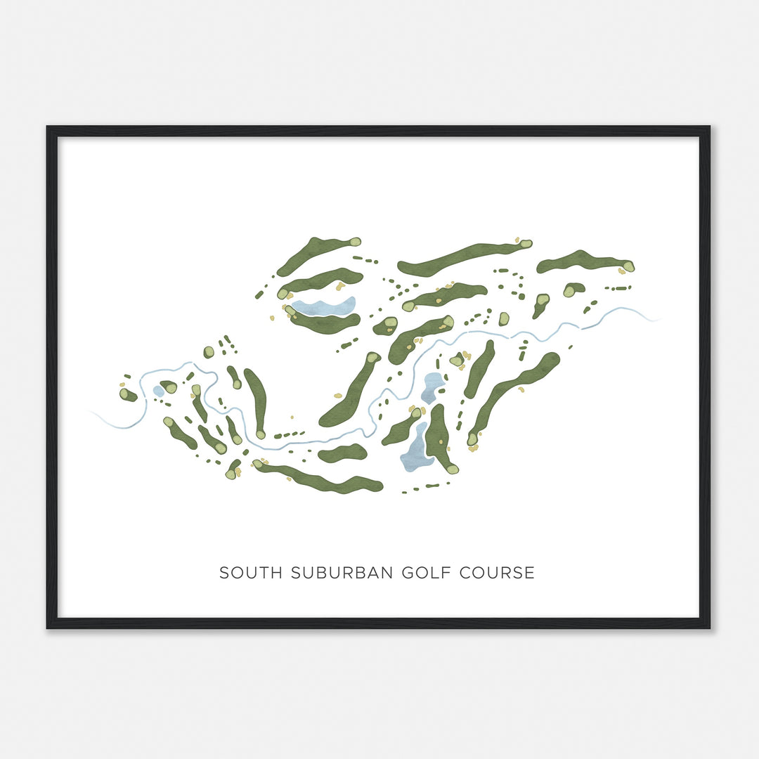 Print of South Suburban Golf Course Modern Map