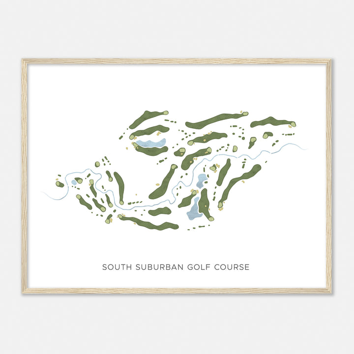 Print of South Suburban Golf Course Modern Map