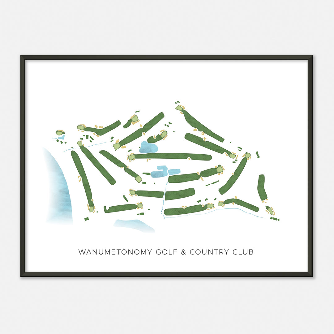 Print of Wanumetonomy Golf & Country Club Modern Map