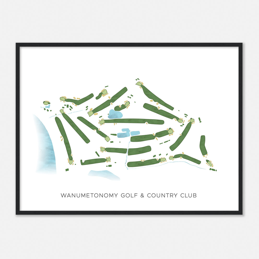 Print of Wanumetonomy Golf & Country Club Modern Map