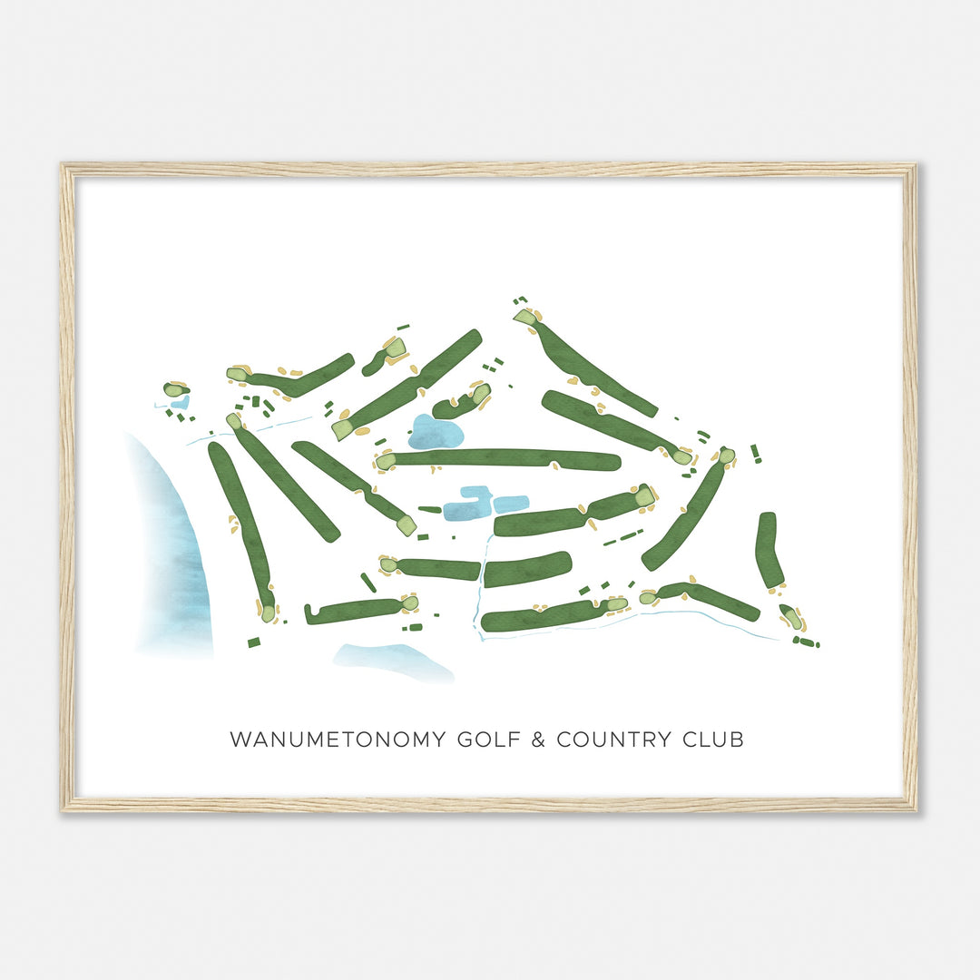 Print of Wanumetonomy Golf & Country Club Modern Map