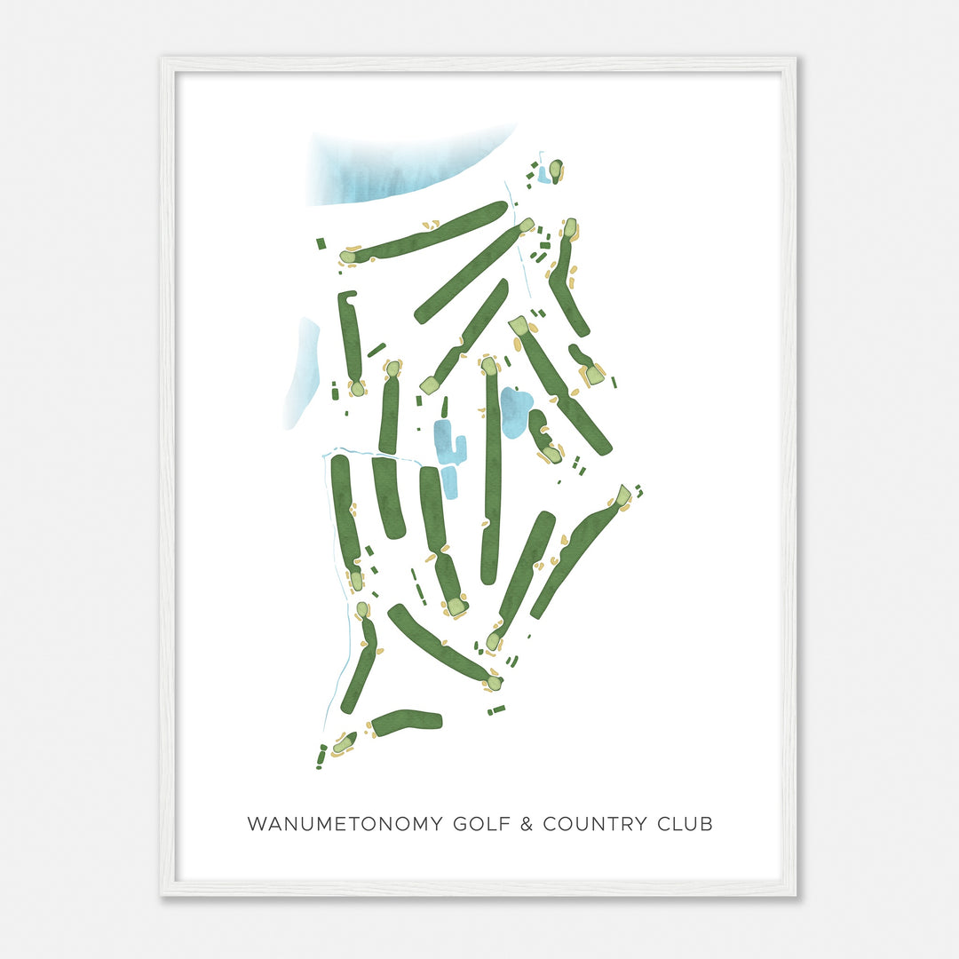 Print of Wanumetonomy Golf & Country Club Modern Map