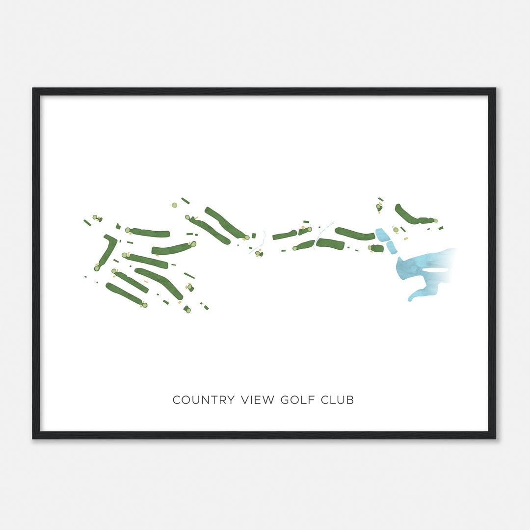 Print of Country View Golf Club Modern Map